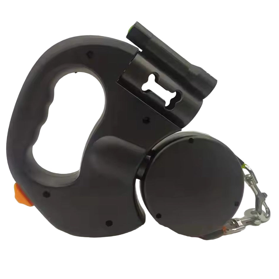 Dual Retractable Dog Leash with Integrated LED and 360 Degree Anti-Tangle Swivel, Comfort Grip