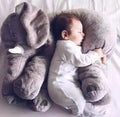 Elephant Plush Pillow with Ultra-Soft Fill and Reinforced Seams, for Nursery Gift