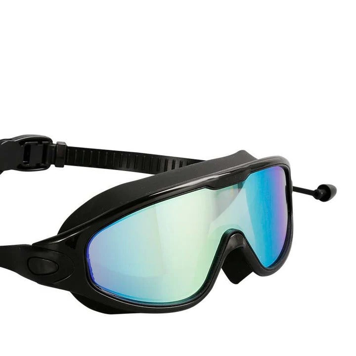 Anti-Fog Swim Goggles with Wide View Frame and Adjustable Nose  Bridge