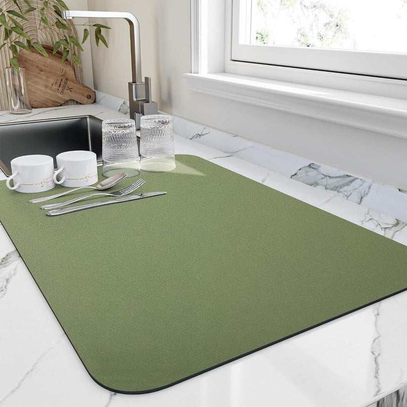 Absorbent Dish Drying Mat with Porous Microfiber and Fast  Evaporation