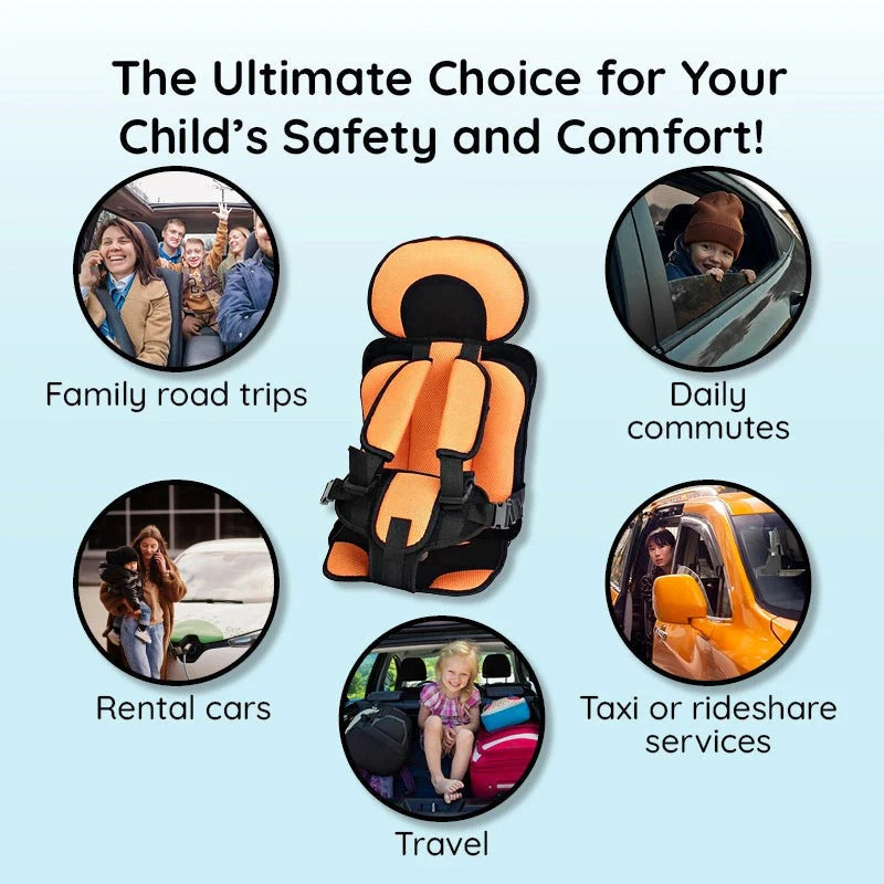 Child Protection Booster Cushion Seat with Integrated Safety Harness for Car Travel