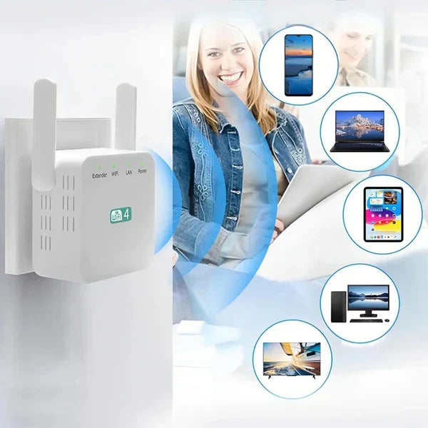 Extended Range Dual Antenna WiFi Repeater