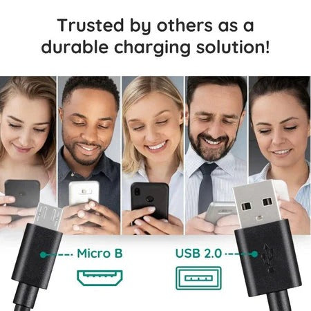 10-Foot Micro USB Charging and Data Transfer Cable for Extended Reach Use