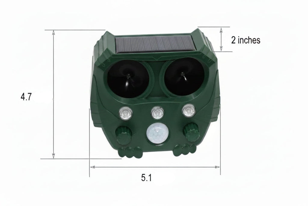 Animal Ultrasonic Repellent with Motion Sensor and Solar Power, 110° Range 26 Ft