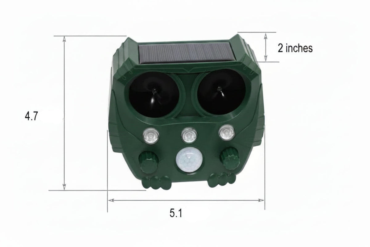 Animal Ultrasonic Repellent with Motion Sensor and Solar Power, 110° Range 26 Ft