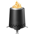 2 in 1 Wood Burning Fire Pit, 9 Inch Tabletop Fireplace with Pot Rack, Black Outdoor Fire Pit