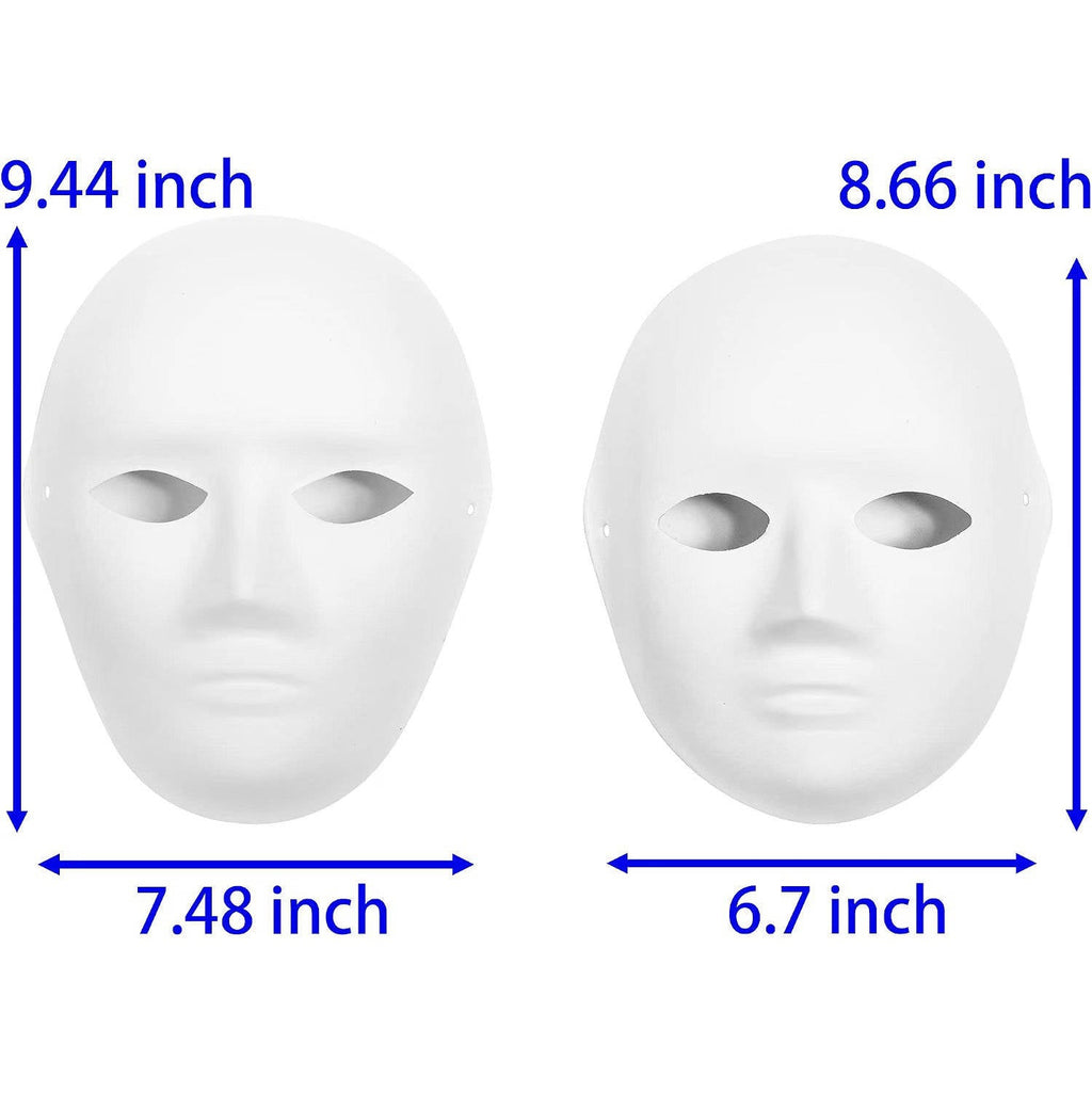 14 Pack Paper Mache Masks, 2 Sizes for Halloween, Masquerade, Theater, Classroom Art and Creative Projects