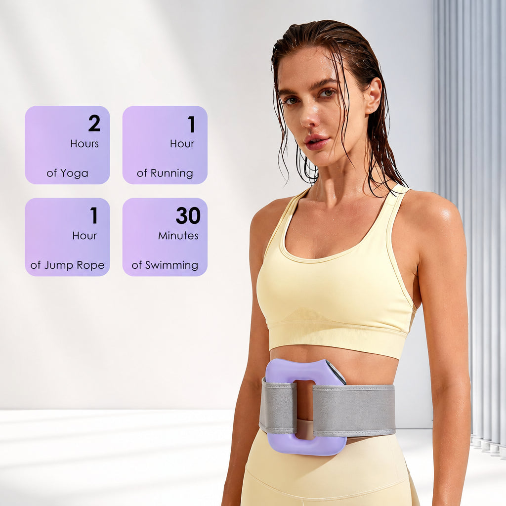 Electric Full Body Fascia Ring Massager with Adjustable Strap, 8 Vibration Modes for Belly, Back, Legs and Waist