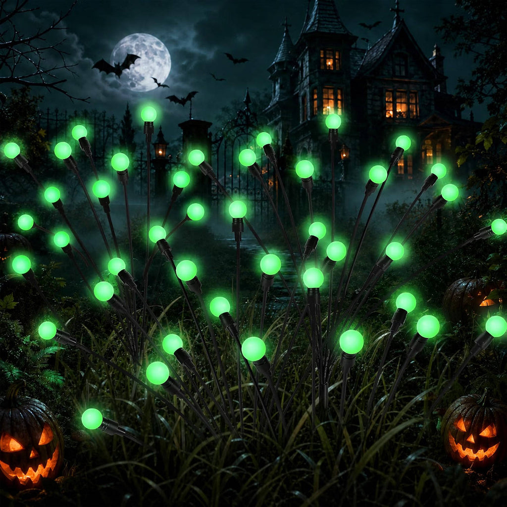 4 Pack Solar Halloween Lights, 40 LED Outdoor Lights for Yard, Garden and Party Decor