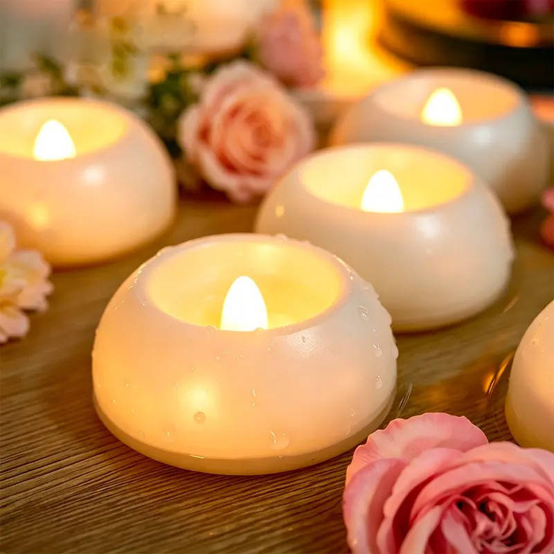 12 Pack Floating LED Tea Candles, Water Activated Waterproof Flameless Lights for Pools, Parties and Camping