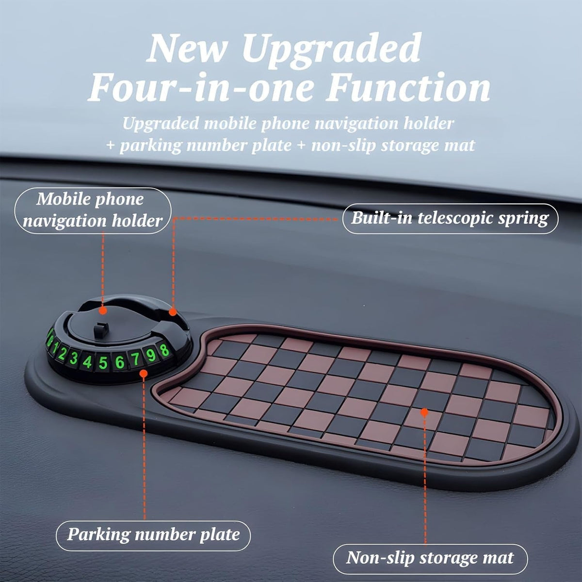 Car Phone Holder with Anti Slip Pad, Universal Dashboard Mount, Stable Smartphone Cradle for Hands Free Driving