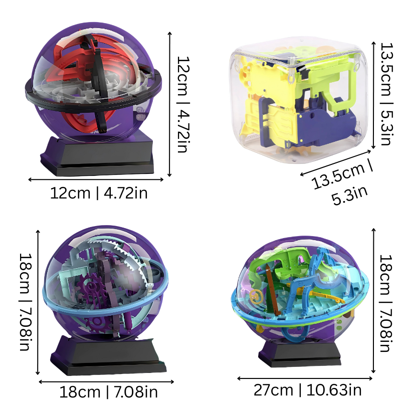 3D Numbered Maze Ball with Tilt Control and Four Difficulty Levels