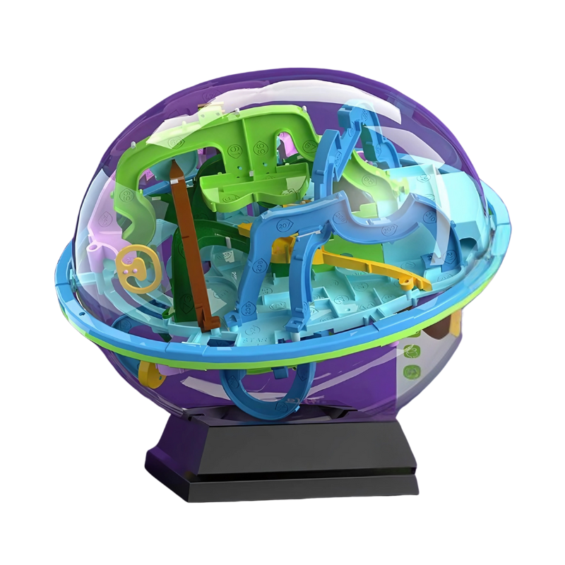 3D Numbered Maze Ball with Tilt Control and Four Difficulty Levels