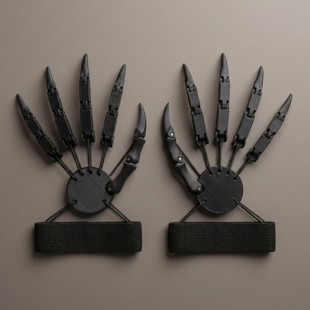 Articulated Skeleton Finger Extensions with Flexible Moving Joints for Halloween Cosplay