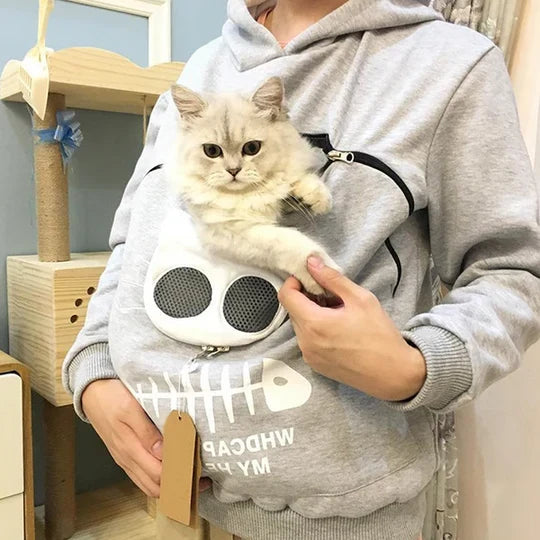 Cozy Cat Lover Hoodie with Built-In Cuddle Pouch
