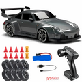 4WD RC Drift Car with Swappable Drift Tires and Rechargeable Battery, LED Track Lighting