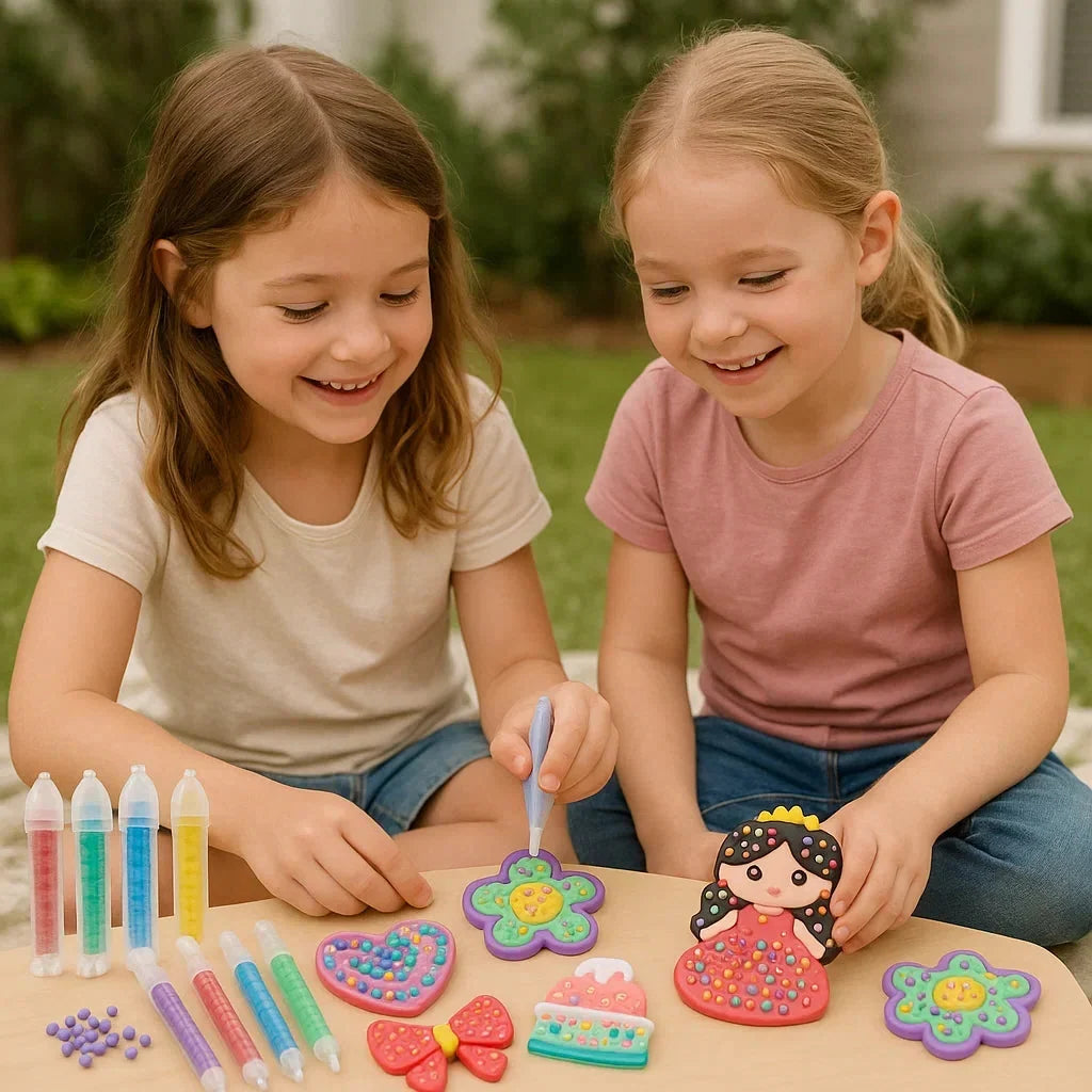 Bead Painting Kit for Kids with Sorted Beads and Picture Templates