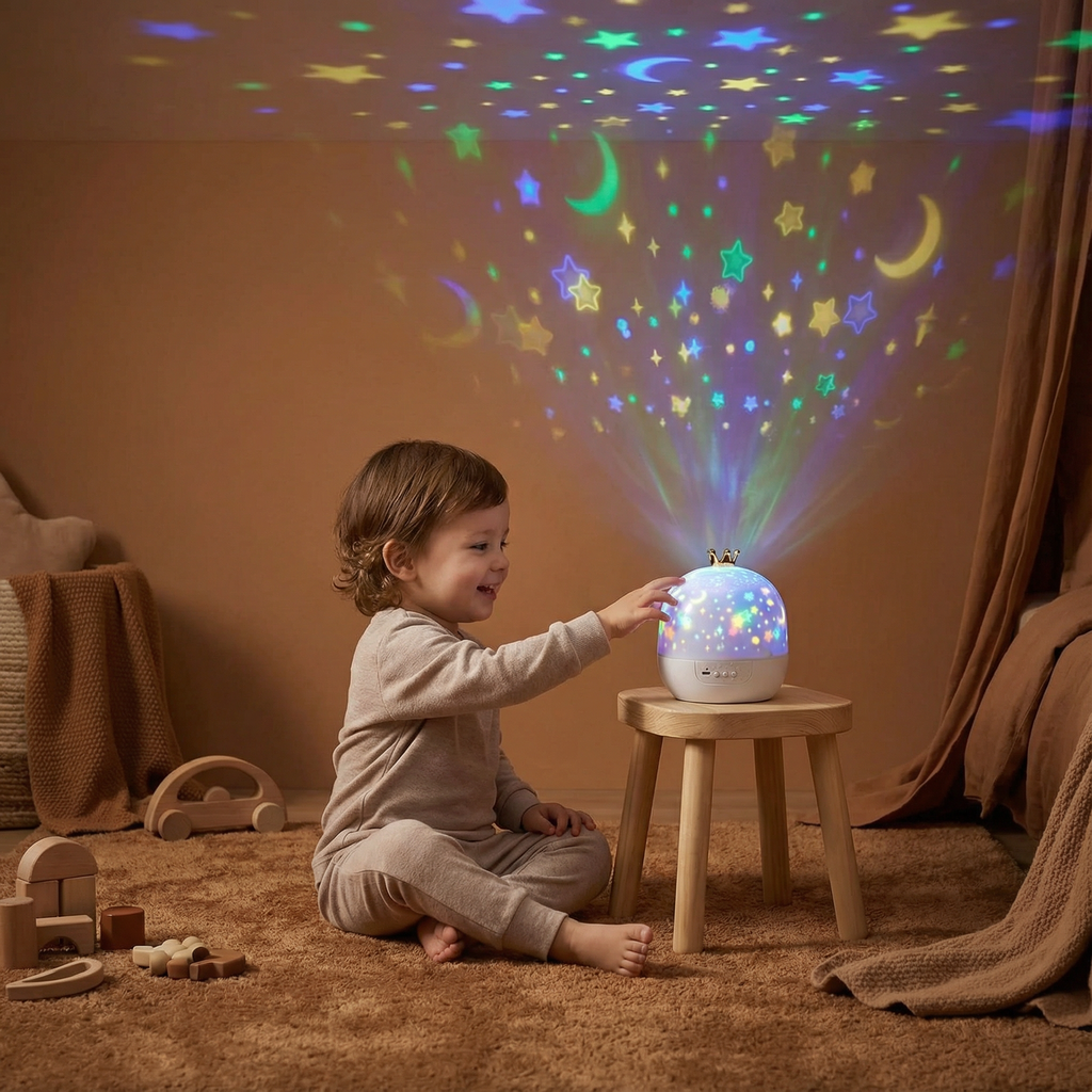 Ceiling Projector Night Light with Built-In Speaker and Interchangeable Films